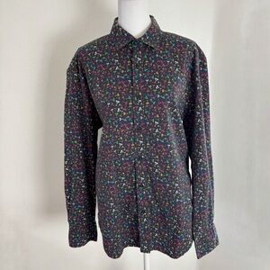 Society of Threads Cocktail Glass Print Shirt L Slim Fit
